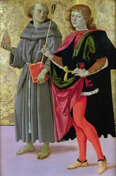 Der heilige Sebastian mit einem Franziskanermönch, ca. 1473